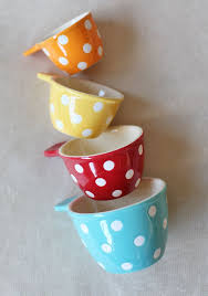 Charming Dots Measuring Cup Set 14 99 At Shopruche Com This Darling Set Of Colorful Ceramic Measuring Cups Is Measuring Cups Spoons Dots Measuring Cups Set