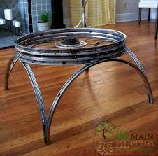 Recycled Bike Tables Table Design Recycling