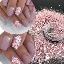 Mixed Rose Gold Manicure Nail Art Glitter Dust For Uv Gel Acrylic Powder Decor Ebay Rose Gold Nails Glitter Gold Glitter Nails Rose Nails