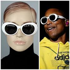 Vintage 1993 Iconic CHANEL PARIS Spelled White Sunglasses