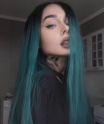 Black And Green Wig Synthetic Lace Front Wig Natural Long Silky Straight Wigs Black Ombre Green Color Wigs In 2020 Aesthetic Hair Hair Inspiration Color Hair Styles