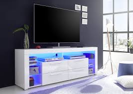 Meuble tv blanc et bois but. Meuble Tv Led Space Blanc Laque Pas Cher Meuble Tv But Iziva Com