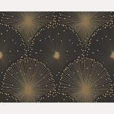 Donnez une touche finale à votre intérieur avec du papier peint noir. Papier Peint Intisse Eventail Noir Or Papiers Peints Papier Peints A Motifs Au Carrousel Dore