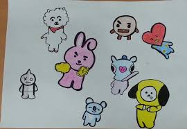 How to draw bt21 step by step tutorials android latest 1.0 apk download and install. Butter8thno1onhot100 On Twitter My Bt21 Drawing Quick Lol Cooky Mang Chimmy Tata Shooky Koya Rj Van Bt21 Bts