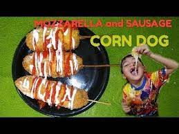 Jajanan Hits Resep Mozarella And Sausage Corn Dog Youtube Corn Dogs Sausage Mozarella