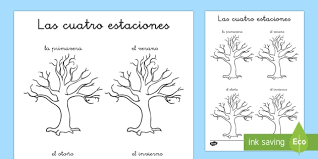 Ficha De Leer Y Dibujar Plantilla De Las Estaciones Del Ano