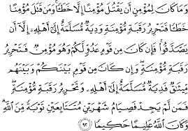 Artinya tidak layak akan timbul perbuatan itu dari dirinya (kecuali karena tersalah) artinya. Surat An Nisa 4 92 The Noble Qur An Ø§Ù„Ù‚Ø±Ø¢Ù† Ø§Ù„ÙƒØ±ÙŠÙ…