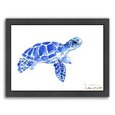 Americanflat Tortoise Blue 2 Framed Wall Art 12 X 15 X 1 Black Painting Frames Animal Wall Art Framed Wall Art