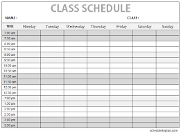 Class Schedule Template Printable For School College Students Class Schedule Template Class Schedule Schedule Template