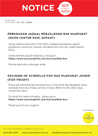 We did not find results for: Causeway Link Revision Of Schedule For Bas Muafakat Facebook