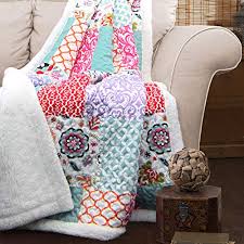 Floral patterns never go out of style, and that includes the greenland home fashions rose touch throw blanket. Lush Decor Purple And Turquoise Brookdale Reversible Throw Colorful Floral Pattern Patchwork Blanket 60 X 50 60 X 50 Buy Online In Kuwait At Desertcart Com Kw Productid 18067299