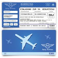Weitere ideen zu einladungskarten geburtstag. Einladungskarten Als Flugticket In Blau Zum Geburtstag Bestellen