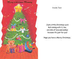 Christmas cards with ornaments of branches, berries and leaves. Merry Christmas Mommy Personalized Christmas Card From A Child