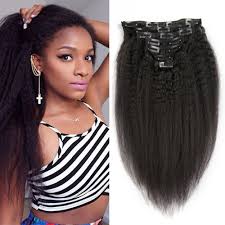 Both straight hair and curly hair can be coarse if the strands are thicker than the normal size. Amazon Com Kinky Straight Clip In Hair Extensions Human Hair 7pcs Set Natural Hair Clip Ins Kinky Straight 14inch 70g Coarse Yaki Clip In Human Hair Extensions For Black Women Beauty