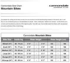 Cannondale Mountain Bike Sizing Suburban Sports