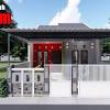 Variasi warna cat rumah minimalis, putih dan jingga; 1