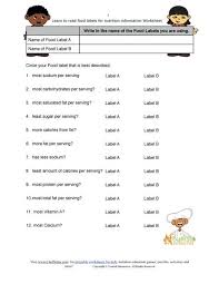 Printable Compare Food Labels Worksheet Reading Food Labels Food Labels Elementary Lesson Plans