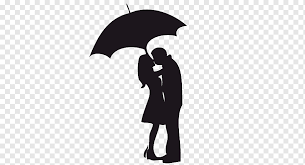 Vector silhouettes of people with umbrellas on white background. Crayon Silhouette Drawing Art Silhouette Love Animals Umbrella Png Pngwing