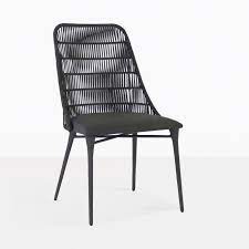 Patio chair made of rattan and finished with openwork pattern. Morgan Outdoor Wicker Dining Chair Cocoa Teak Warehouse