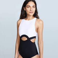 Black And White Colour Matching Swimsuit