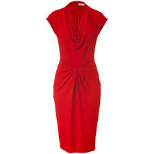 Michael Kors Crimson Red Draped Dress Found On Polyvore Its Michael Kors Does It Need More Explaining Fashion Red Sleeveless Dress Flattering Fashion