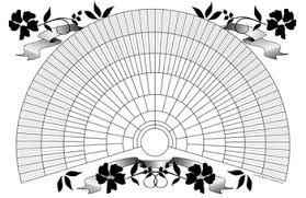 11x17 Printable Genealogy Fan Chart Decorative Floral Design