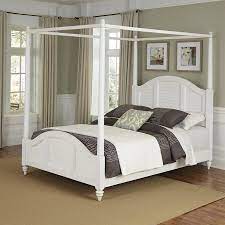 Shop wayfair for all the best canopy queen size beds. Home Styles Bermuda White Queen Canopy Bed In The Beds Department At Lowes Com