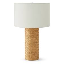 Papasan black wicker swivel tufted occasional chair. Rattan Table Lamp Williams Sonoma