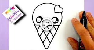 How To Draw A Cute Ice Cream With A Love Heart Cute And Easy Easy Drawings Easy Drawings For Kids Cute Easy Drawings