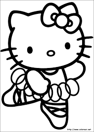 Dibujos de hello kitty para colorear. Colorea A Hello Kitty Bailarina Dibujos Para Cortar Y Colorear