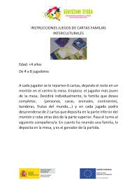 20 juegos tradicionales más conocidos la rayuela. Instrucciones Juegos De Cartas Familias Interculturales Integraschool