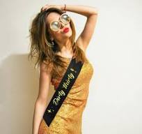 Clearance Party Light-up Decoration under $5,Elastic Cloth Gold Onion Ribbon Etiquette Belt Black Hot Stamping Shoulder Belt Birthday Belt Party ...