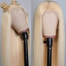 Blonde hair are trendy all the time and both girls and guys. Amazon Com Blonde Lace Wig Human Hair Straight 18 Inch 13x4 613 Lace Frontal Wigs With Baby Hairs 150 Density Free Part Brazilian Virgin Blonde Hair For Women Bleached Knots Beauty