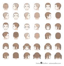 At the bottom half of the side sections of the hair How To Draw Anime Manga Male Female Hair Animeoutline