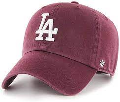 Amazon Com 47 Brand Los Angeles La Dodgers Clean Up Hat Cap Dark Maroon White Clothing 47 Brand Dark Maroon La Dodgers