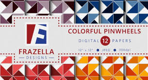 Download Colorful Pinwheels Pattern Digital Paper Graphic By Frazella Designs Creative Fabrica In 2020 Digital Paper Pinwheels Graphic Patterns Yellowimages Mockups