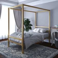 The dover canopy metal bed offers a transitional design that. Dhp Modern Metal Canopy Bed Twin Gold Walmart Com Walmart Com