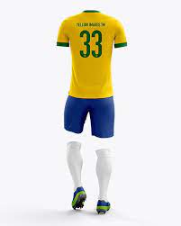 Download Full Soccer Kit Back View In Apparel Mockups On Yellow Images Object Mockups Shirt Mockup Clothing Mockup Mockup Jersey