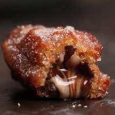 Double Chocolate Stuffed Mini Churros Mini Churros Rellenos De Chocolate Recipe By Tasty Recipe Homemade Churros Recipe Churros Recipe Desserts