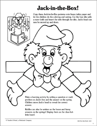 Some children, especially preschoolers, learn best through the sense of touch. Jack In The Box Pattern And Activity Idea Printable Craftivities
