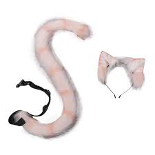 Amazon.com: BSTANG Anime Party Cat Cosplay Costume Cat Ears Tail 19.7'' Fox  Tail Cos Children Gift (Cat Ear Tail R-Pink) : Toys & Games