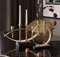 [Hot Item] Decoración de candelabros de oro moderno para sala de estar,  soportes para velas de acero inoxidable, artes y manualidades