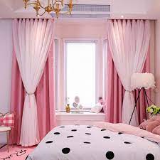 Free shipping on all orders over $35. Kids Girls Bedroom Pink Curtains Star Cutout Blackout With White Sheer Pastel Nursery Window Curtain Panels 2 Panels Walmart Com Walmart Com