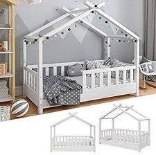 vitalispa kinderbett hausbett design 70x140cm weiss zaun kinder bett holz haus schlafen hausbett spielbett https i toddler house bed kids room design kid beds