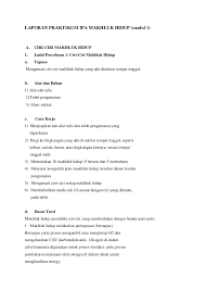 Contoh praktikum ipa smp kelas 9. Laporan Praktikum Ipa Makhluk Hidup