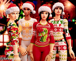 Christmas winter woman with miracle in her hand. Christmas Girls Fortnitebr