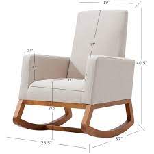 Erommy Rocking Chair Mid Century Accent Chair Glider Rocker With Ottoman Seat Wood Base High Back Linen Armchair Beige Walmart Com In 2021 Glider Rocker With Ottoman Glider Rocker Rocking Chair