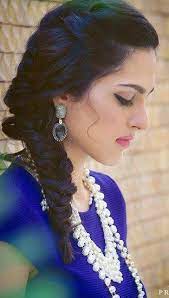 Side Braid For Lehenga Choli Lehenga Hairstyles Hair Styles Bridal Makeup