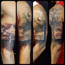 Summer Winter Tree 1 2 Sleeve Tattoo Tree Sleeve Tattoo Tattoos Life Tattoos