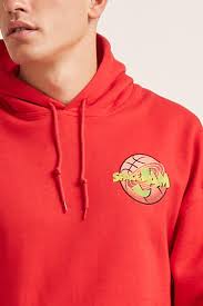 Forever 21 Fleece Space Jam Graphic Hoodie In Red Black Red For Men Lyst